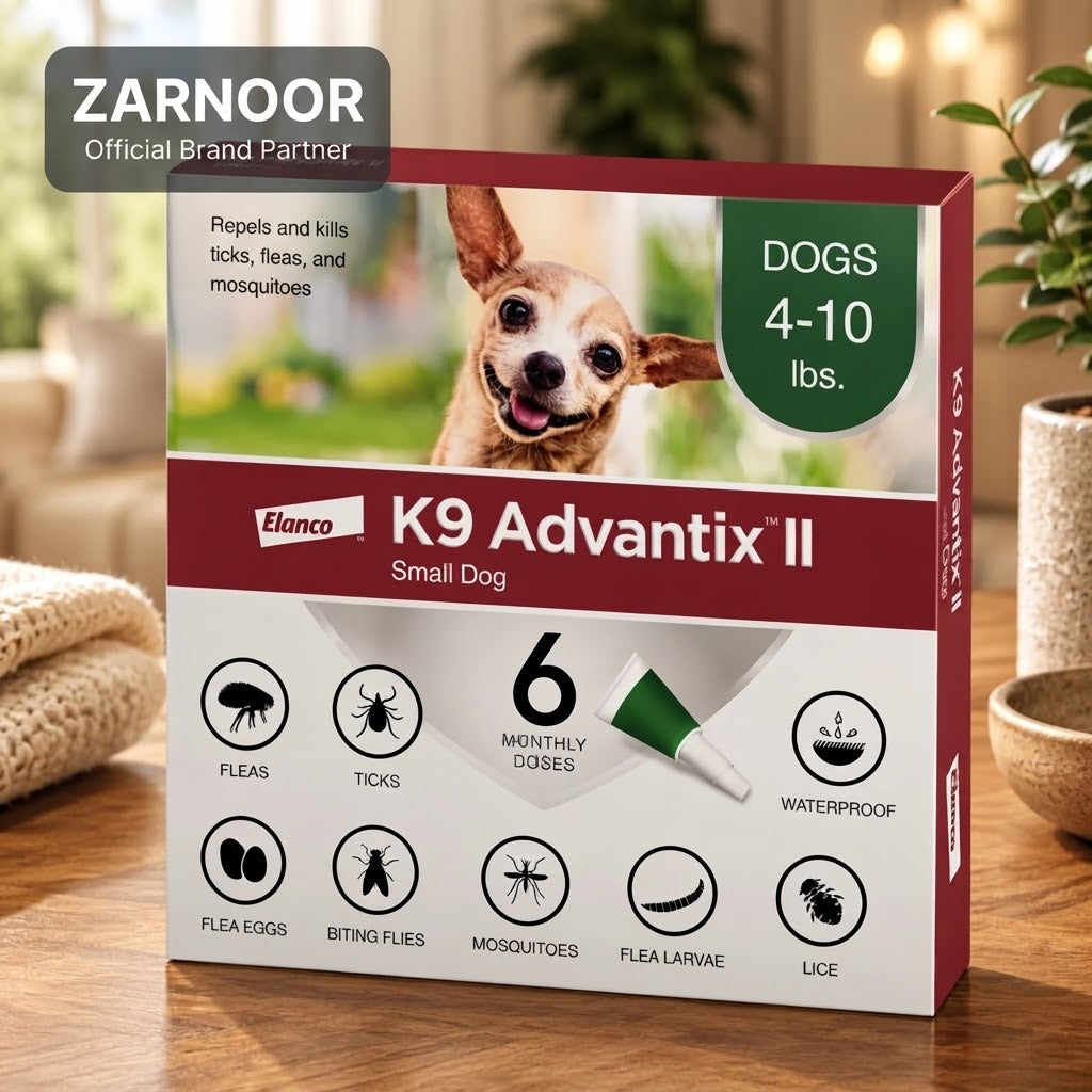 K9 Advantix II Flea, Tick & Mosquito Treatment for Small Dogs (4-10 lbs) – 6 Doses