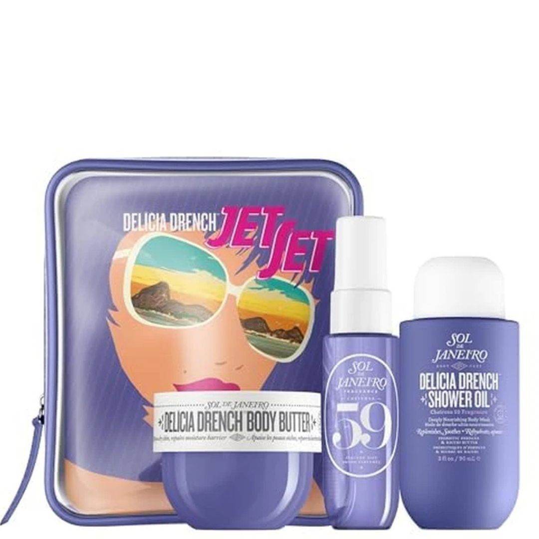 Zarnoor Sol de Janeiro Delícia Drench Jet Set – Travel Size Body Care & Perfume Set