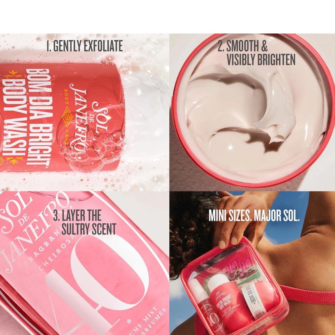 Zarnoor Sol de Janeiro Bom Dia Bright Jet Set – Travel Size Body Care & Perfume Set