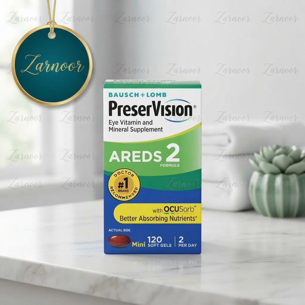 Zarnoor Bausch + Lomb PreserVision AREDS 2 Formula Eye Vitamin and Mineral Supplement Mini Soft Gels - 120 Count