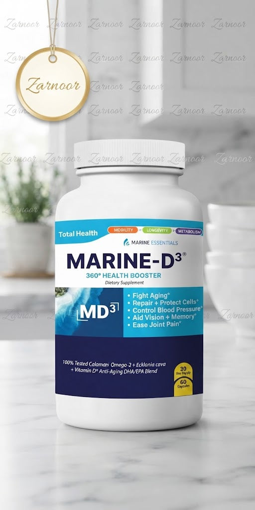 Zarnoor Marine Essentials Marine-D3 360° Health Booster Dietary Supplement - 60 Capsules