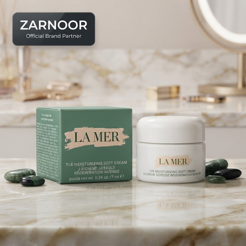 Zarnoor La Mer The Moisturizing Soft Cream (La Crème Soyeuse Régénération Intense), poids net wt. 0.24 oz. / 7 ml e