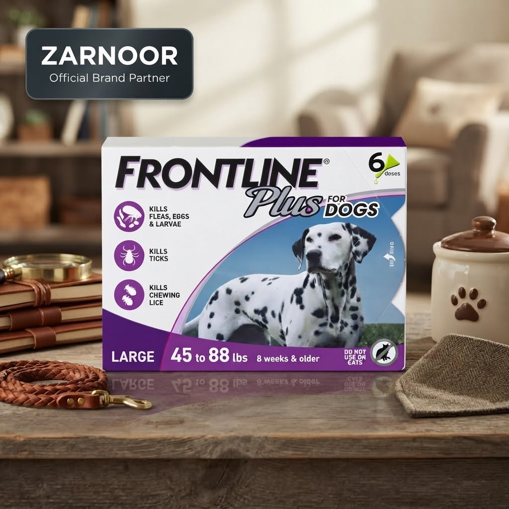 Frontline Plus Flea and Tick Treatment for Large Dogs (45 to 88 lbs), 6 Doses
