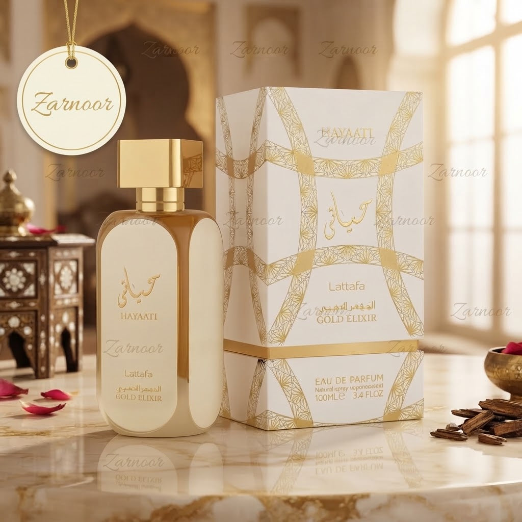 Lattafa Hayaati Gold Elixir Eau de Parfum - Luxury Fragrance Spray (100 ml / 3.4 Fl Oz)
