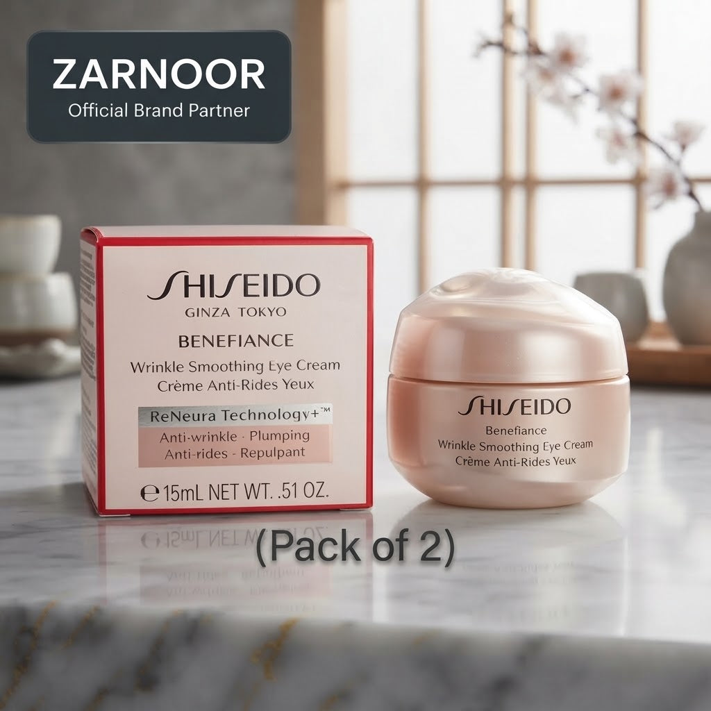 Zarnoor Shiseido Ginza Tokyo Benefiance Wrinkle Smoothing Eye Cream (Crème Anti-Rides Yeux) - Pack of 2, e 15mL NET WT. .51 OZ. Each
